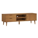 Meuble TV MOLDE Marron 158x40x49 cm Bois de pin massif