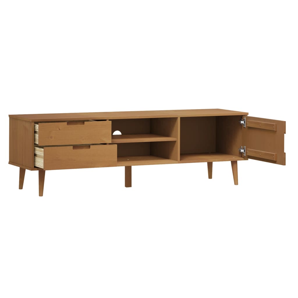 Meuble TV MOLDE Marron 158x40x49 cm Bois de pin massif