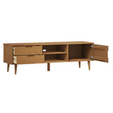 Meuble TV MOLDE Marron 158x40x49 cm Bois de pin massif