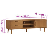 Meuble TV MOLDE Marron 158x40x49 cm Bois de pin massif