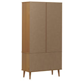 Armoire à vitrine MOLDE Marron 90x35x175 cm Bois de pin massif