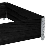 Black planter 120x80 cm solid pine wood