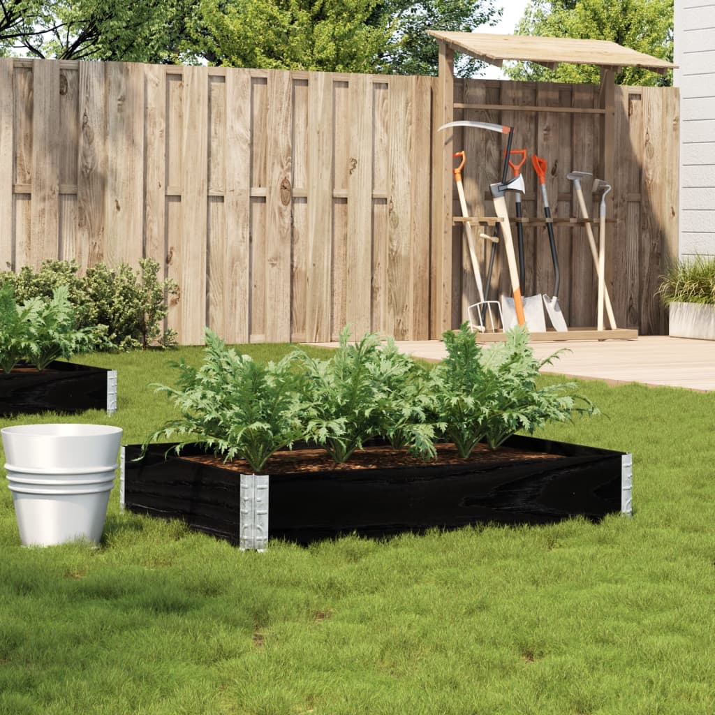 Black planter 120x80 cm solid pine wood