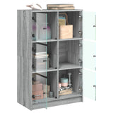 Buffet haut avec portes gris sonoma 68x37x109cm bois ingénierie