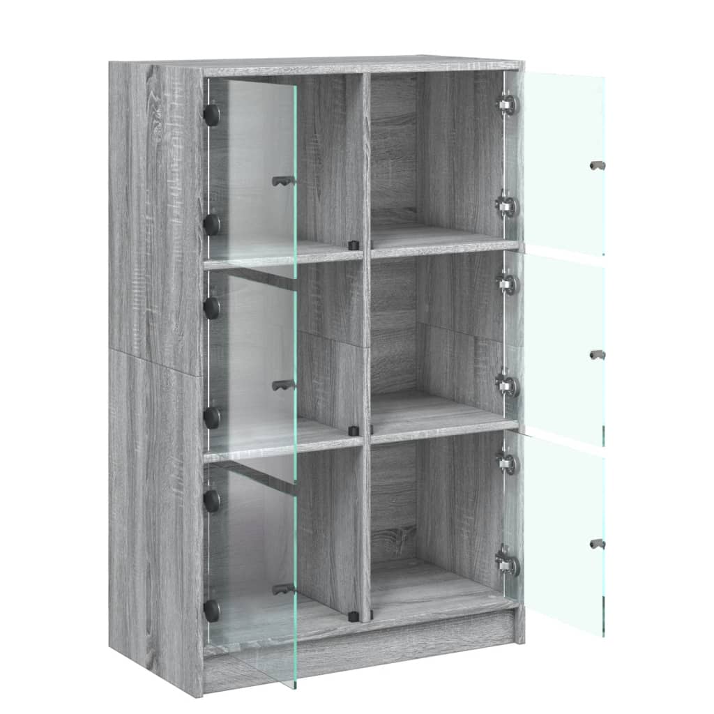 Buffet haut avec portes gris sonoma 68x37x109cm bois ingénierie