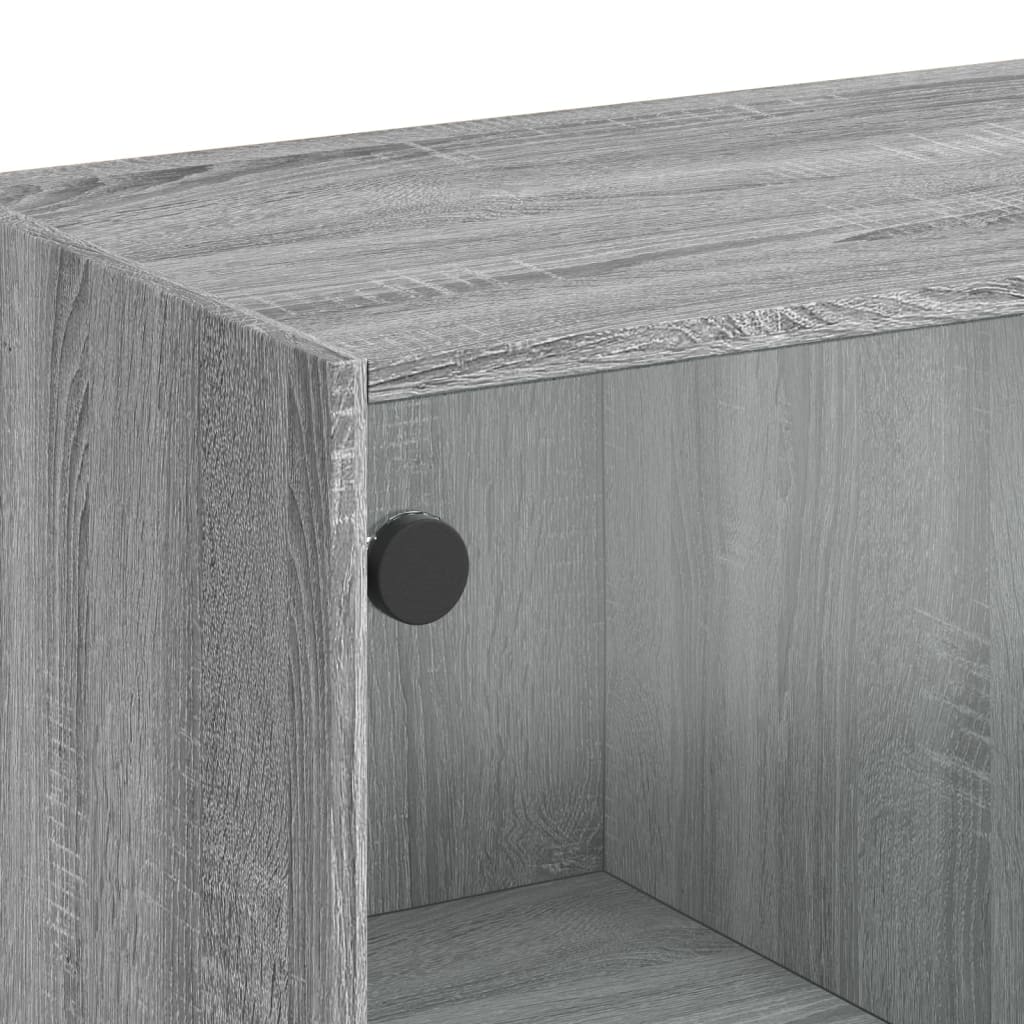 Buffet haut avec portes gris sonoma 68x37x142cm bois ingénierie