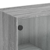 Buffet haut avec portes gris sonoma 68x37x142cm bois ingénierie