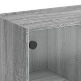 High sideboard with doors sonoma gray 68x37x142cm engineered wood