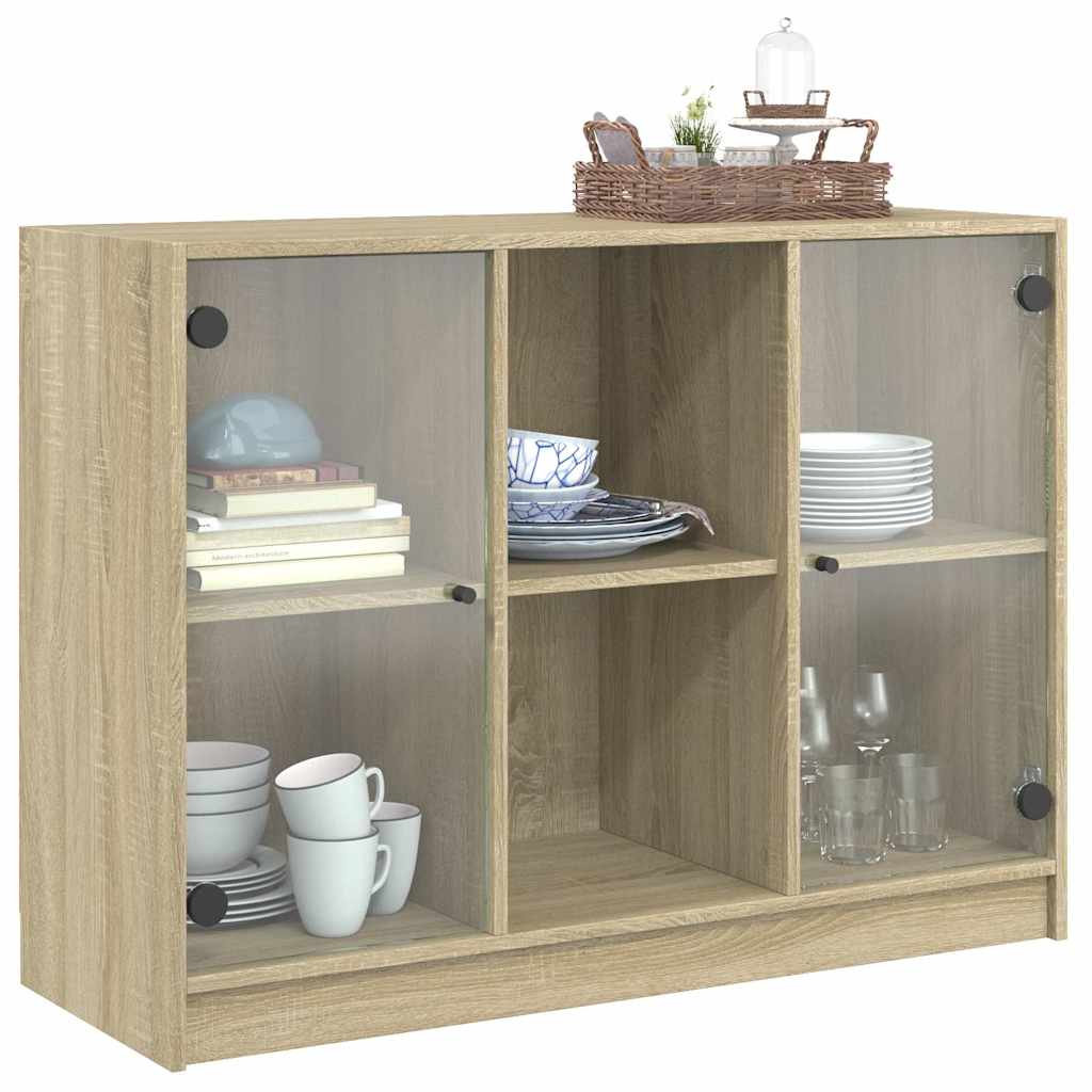 Sideboard aus Sonoma-Eiche, 102 x 37 x 75,5 cm, Holzwerkstoff