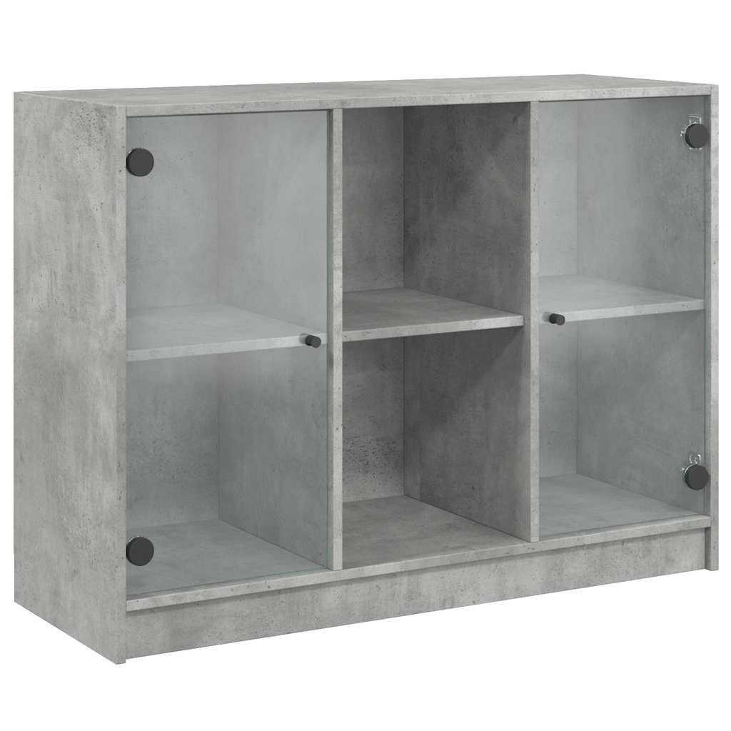 Concrete gray sideboard 102x37x75.5 cm engineered wood