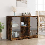 Smoked oak sideboard 102x37x75.5 cm engineered wood