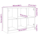 Buffet sonoma gris 102x37x75,5 cm bois d'ingénierie