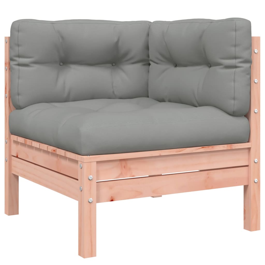 Salon de jardin 5 pcs et coussins bois massif sapin de douglas