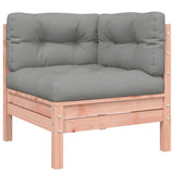 Salon de jardin 5 pcs et coussins bois massif sapin de douglas