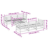 Salon de jardin 7 pcs bois massif sapin de douglas