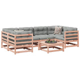 Salon de jardin 7 pcs et coussins bois massif sapin de douglas