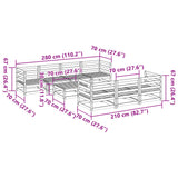 Salon de jardin 8 pcs bois de pin massif