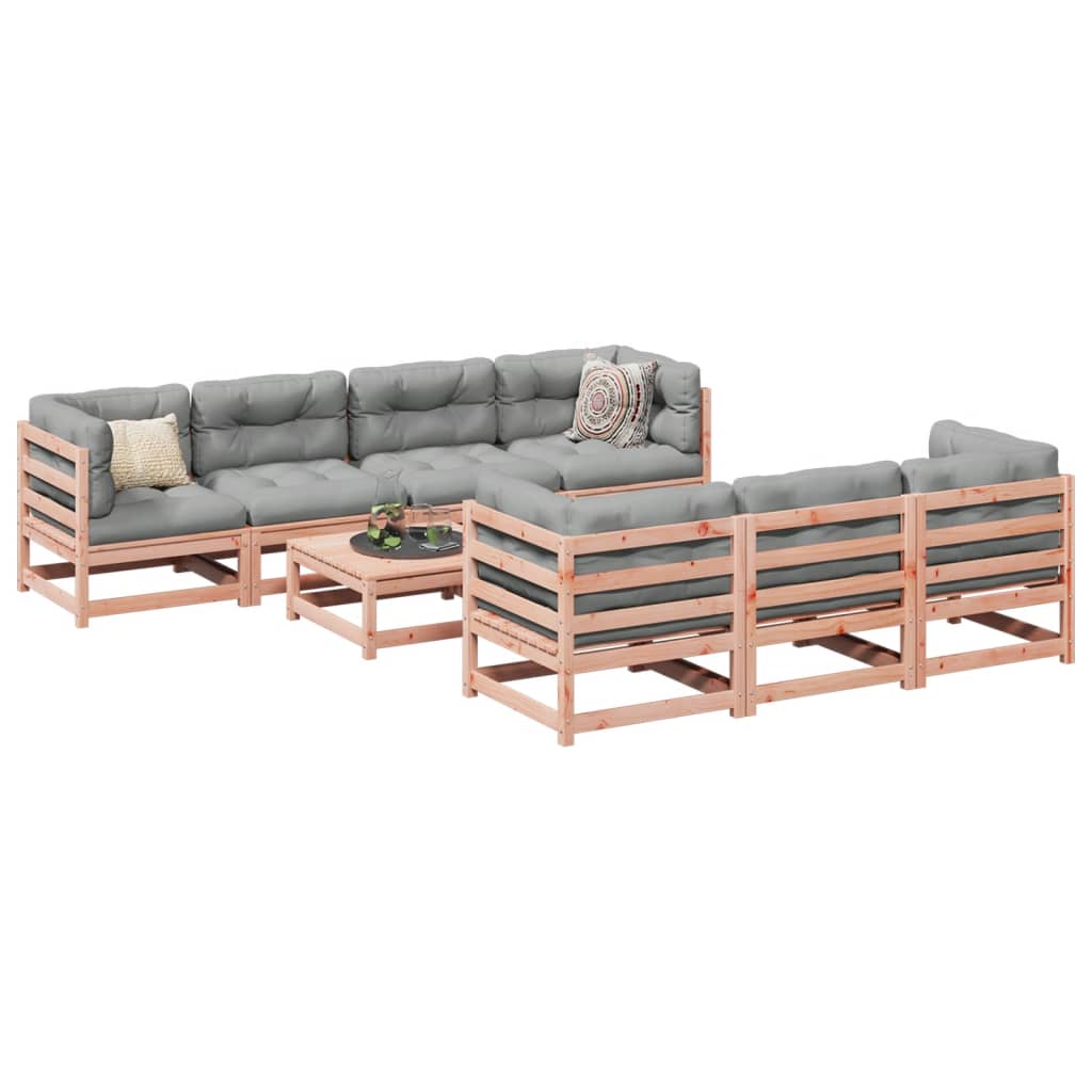 Salon de jardin 8 pcs bois massif sapin de douglas