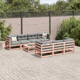 Salon de jardin 8 pcs avec coussins sapin douglas solide