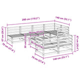 Salon de jardin 8 pcs bois massif sapin de douglas