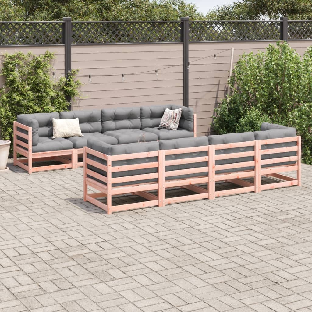 Salon de jardin 9 pcs bois massif sapin de douglas