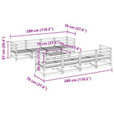 Salon de jardin 9 pcs bois massif sapin de douglas