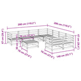 Salon de jardin 9 pcs bois massif sapin de douglas