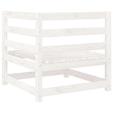 Salon de jardin 5 pcs blanc bois massif de pin