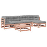 Salon de jardin 6 pcs et coussins bois massif sapin de douglas