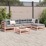 Salon de jardin 6 pcs et coussins bois massif sapin de douglas