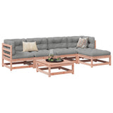 Salon de jardin 6 pcs et coussins bois massif sapin de douglas