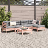 Salon de jardin 6 pcs et coussins bois massif sapin de douglas