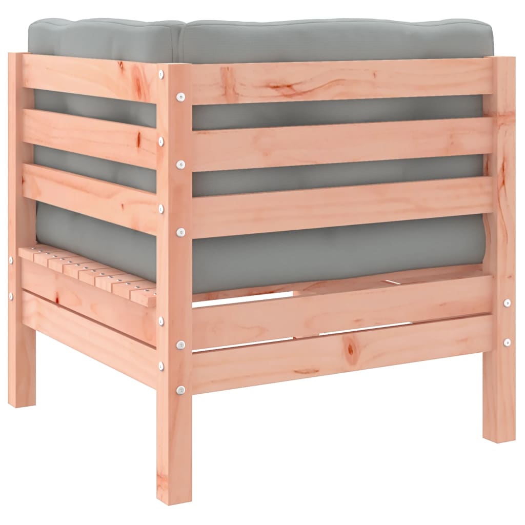 Salon de jardin 6 pcs et coussins bois massif sapin de douglas