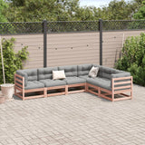 Salon de jardin 6 pcs et coussins bois massif sapin de douglas