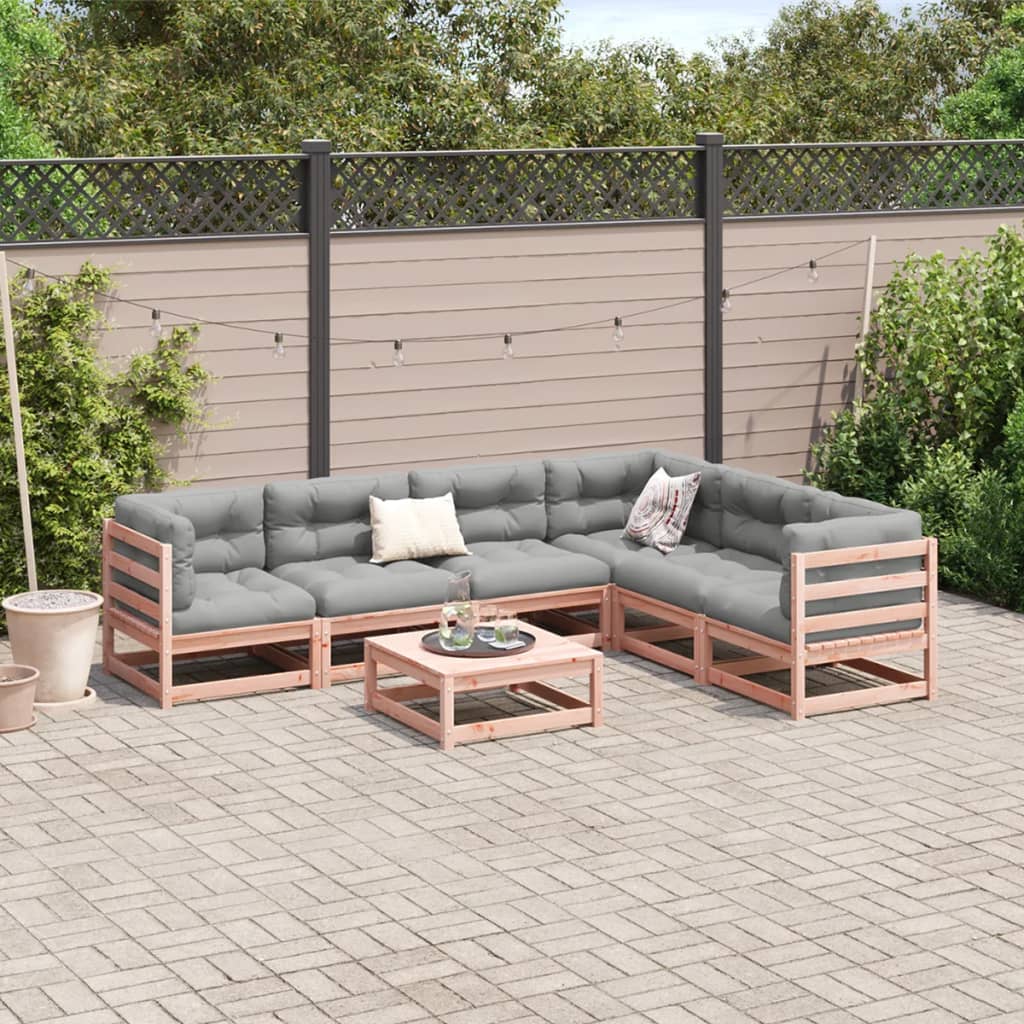 Salon de jardin 7 pcs bois massif sapin de douglas