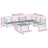 Salon de jardin 7 pcs bois massif sapin de douglas