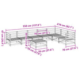 Salon de jardin 8 pcs bois massif sapin de douglas