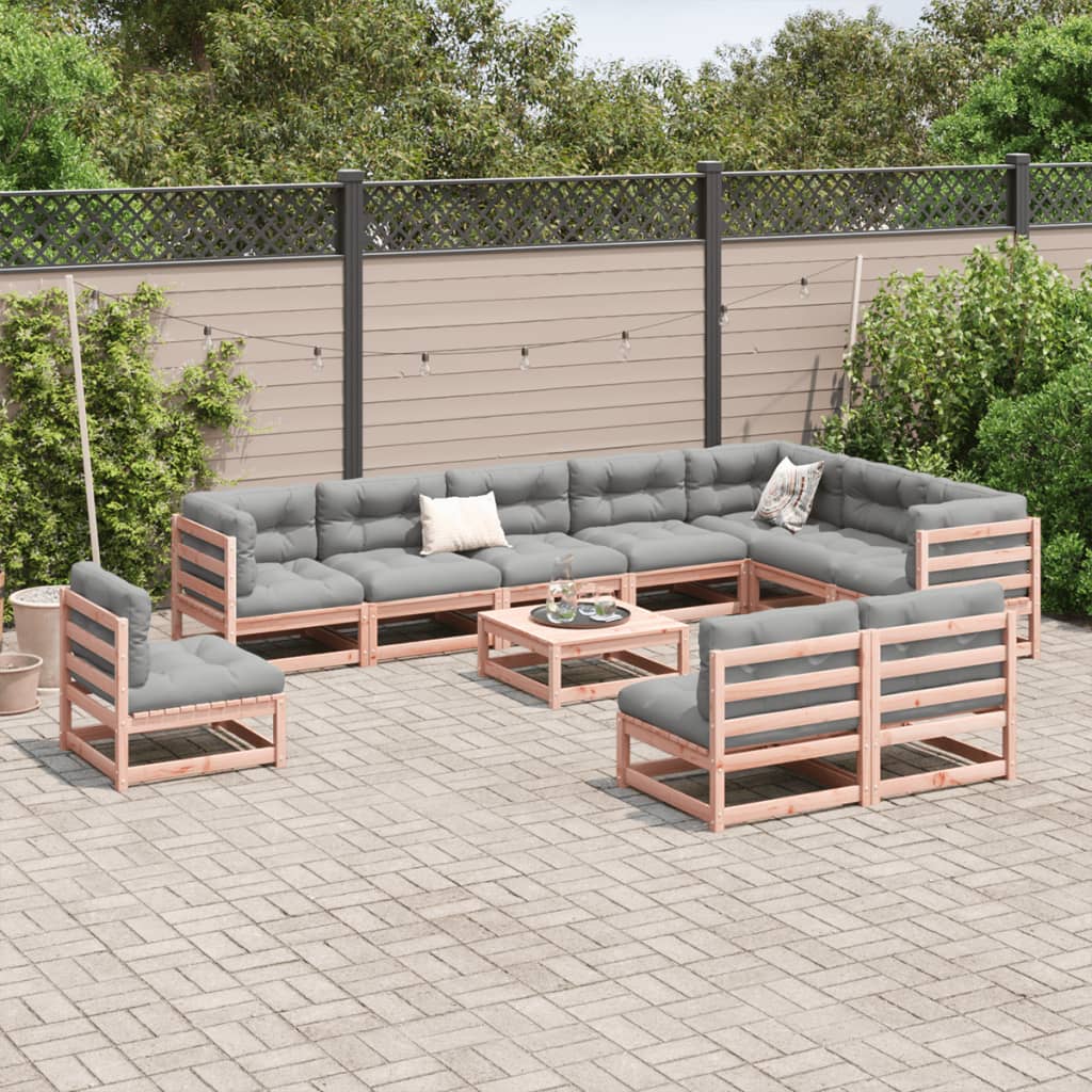 Salon de jardin 11 pcs bois massif sapin de douglas