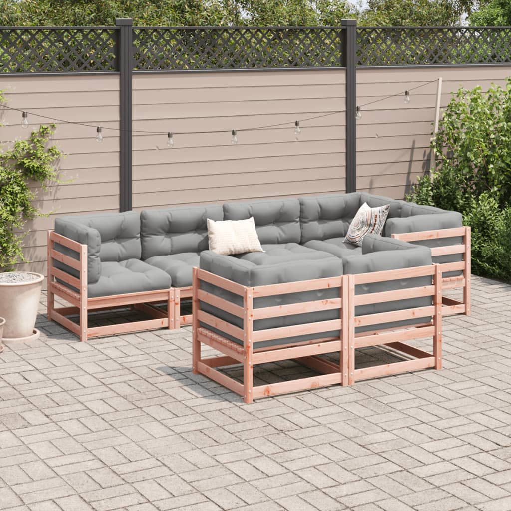 Salon de jardin 7 pcs bois massif sapin de douglas