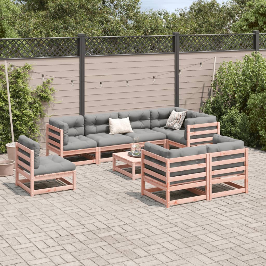 Salon de jardin 9 pcs bois massif sapin de douglas