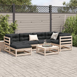 Salon de jardin 7 pcs bois de pin massif