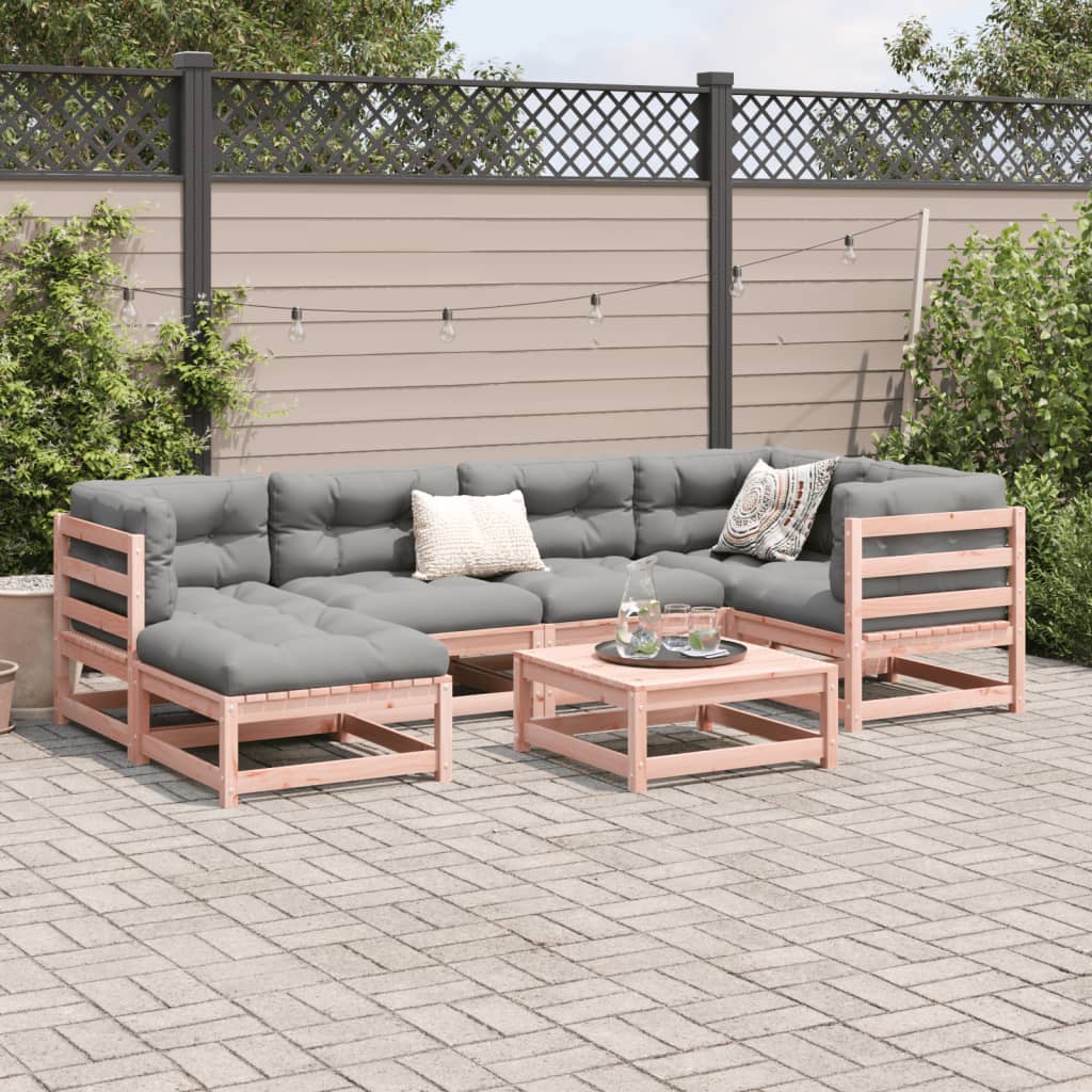 Salon de jardin 7 pcs bois massif sapin de douglas