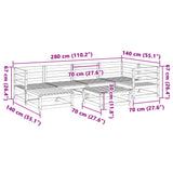 Salon de jardin 7 pcs bois massif sapin de douglas