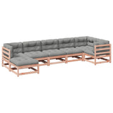 Salon de jardin 7 pcs et coussins bois massif sapin de douglas