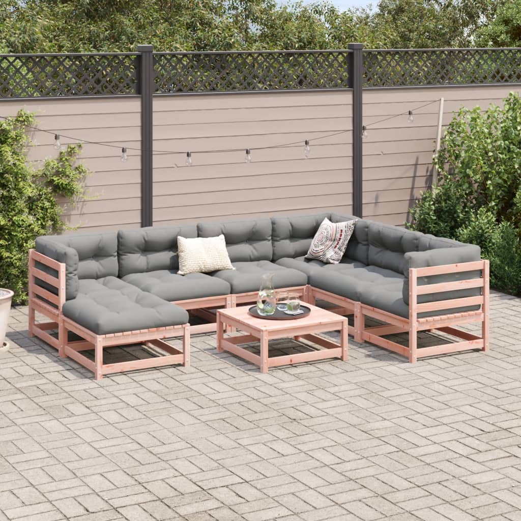 Salon de jardin 8 pcs bois massif sapin de douglas