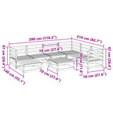 Salon de jardin 8 pcs bois massif sapin de douglas