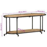 Meuble TV 100x42x40 cm bois massif de manguier brut