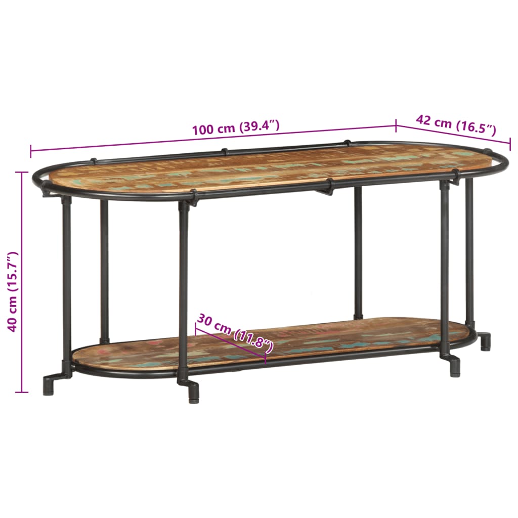 TV-Schrank 100x42x40 cm Massives Altholz