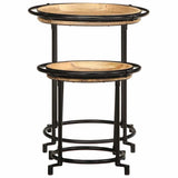 Ensemble de table d'appoint 2 pcs bois massif de manguier