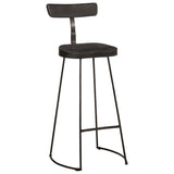 Tabourets de bar lot de 2 noir 49x43x103cm bois manguier massif